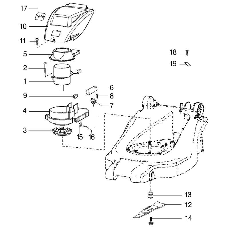 Motor and Blade Assembly Model No 21060-21061 and 21062