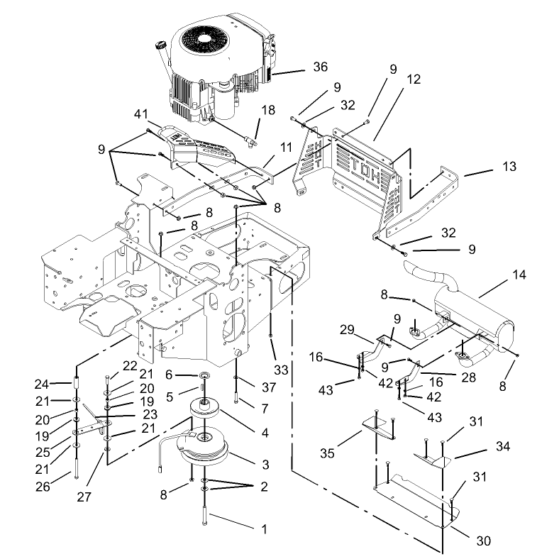 Engine and Clutch Assembly