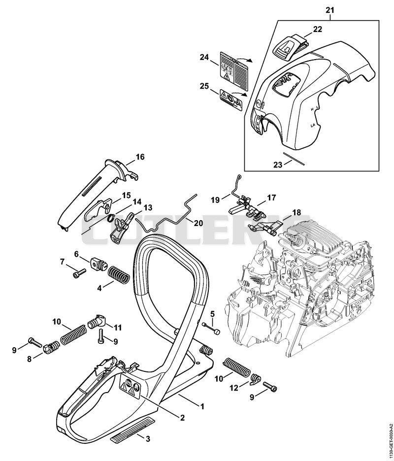 Handle frame, Shroud MS 181 C