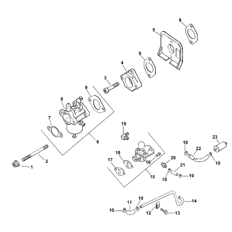 Carburetor and Fuel Pump Model 73449 Only