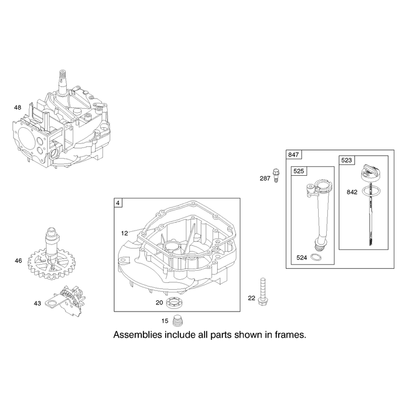 Crankcase Assembly Briggs and Stratton Model 12H802-1720-B1