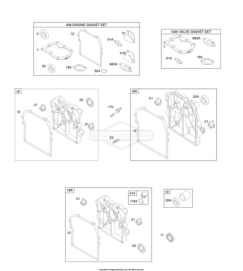 Crankcase Cover/Sump, Gasket Set - Engine, Gasket Set - Valve