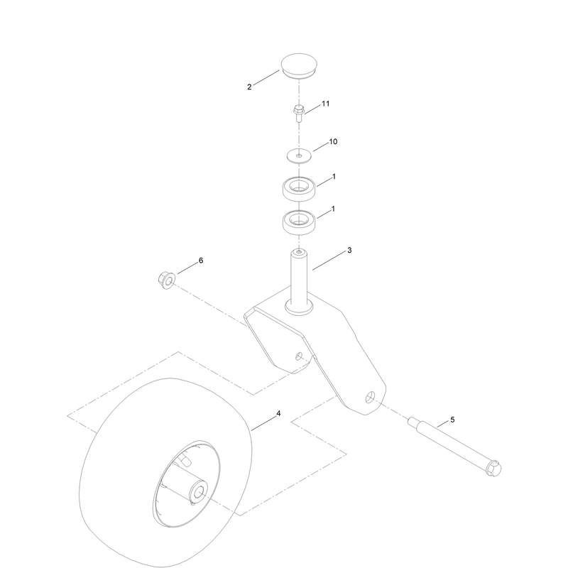 Caster Fork and Wheel Assembly