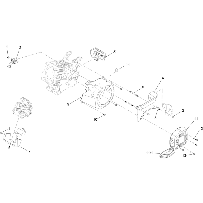 Blower Housing and Shrouds Assembly