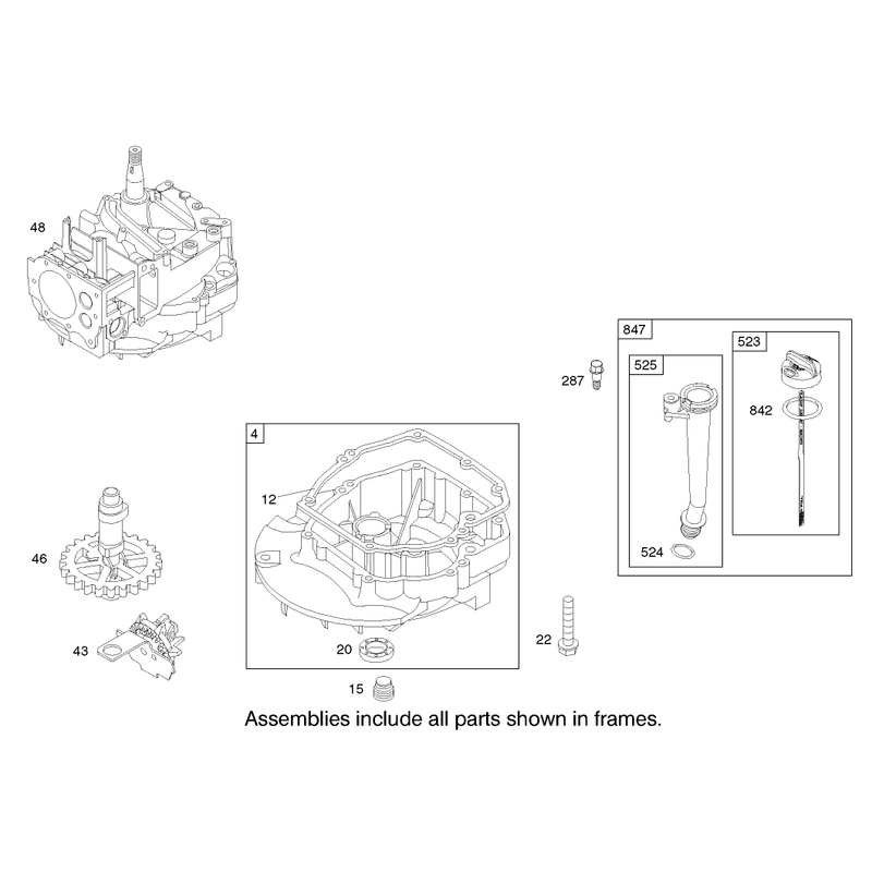 Crankcase Assembly Engine Briggs and Stratton Model 123K02-0114-E1