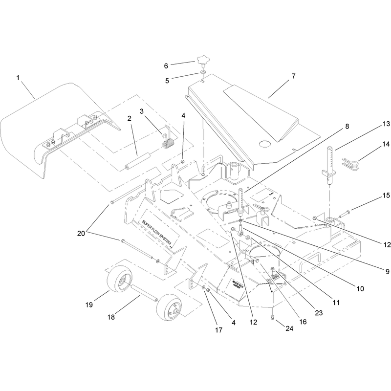 Deck Cover Deflector and Roller Assembly