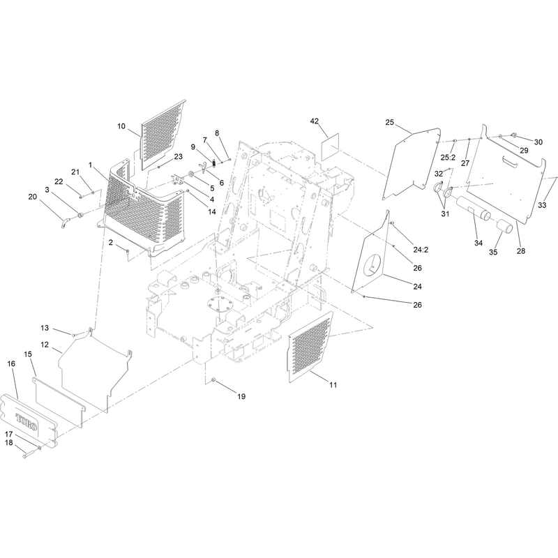 Grill Side Cover and Counterweight Assembly