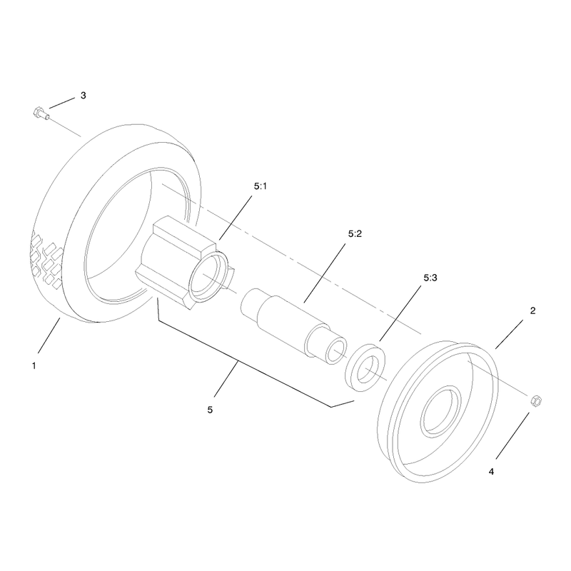 Front Wheel and Tire Assembly No 53-7720