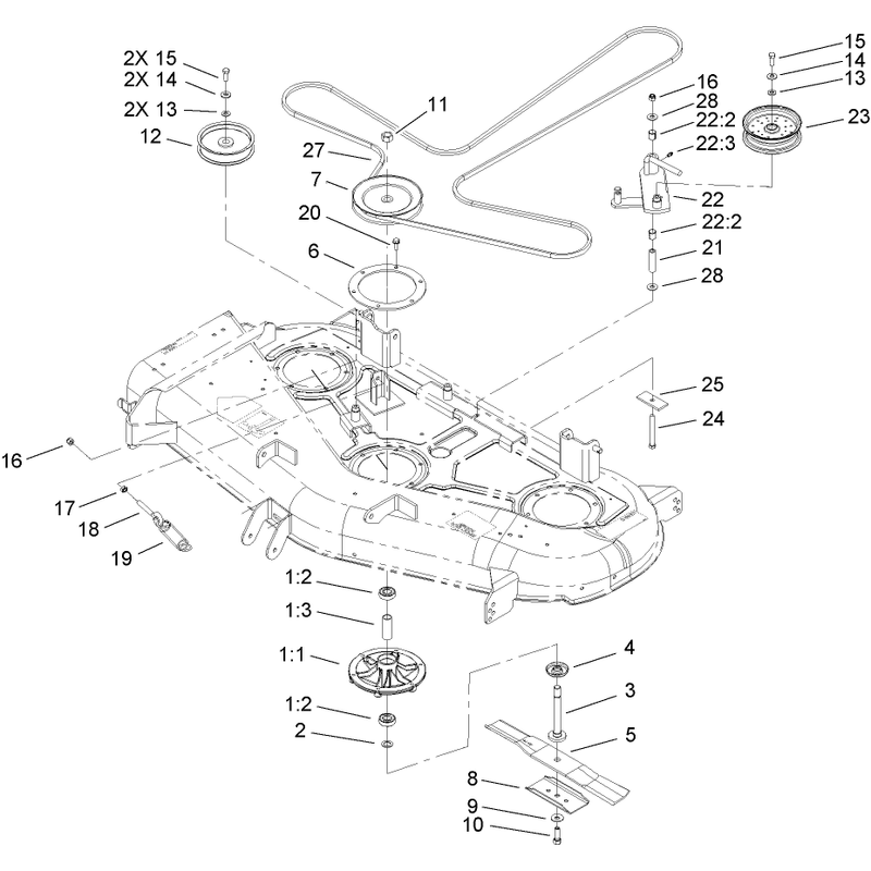 52in Deck Belt Drive Assembly