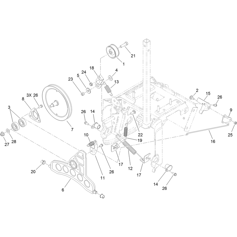Pulleys and Bellcrank Assembly