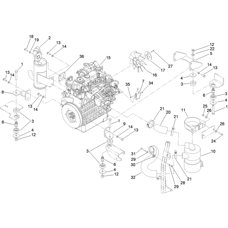 Engine Exhaust and Air Intake Assembly