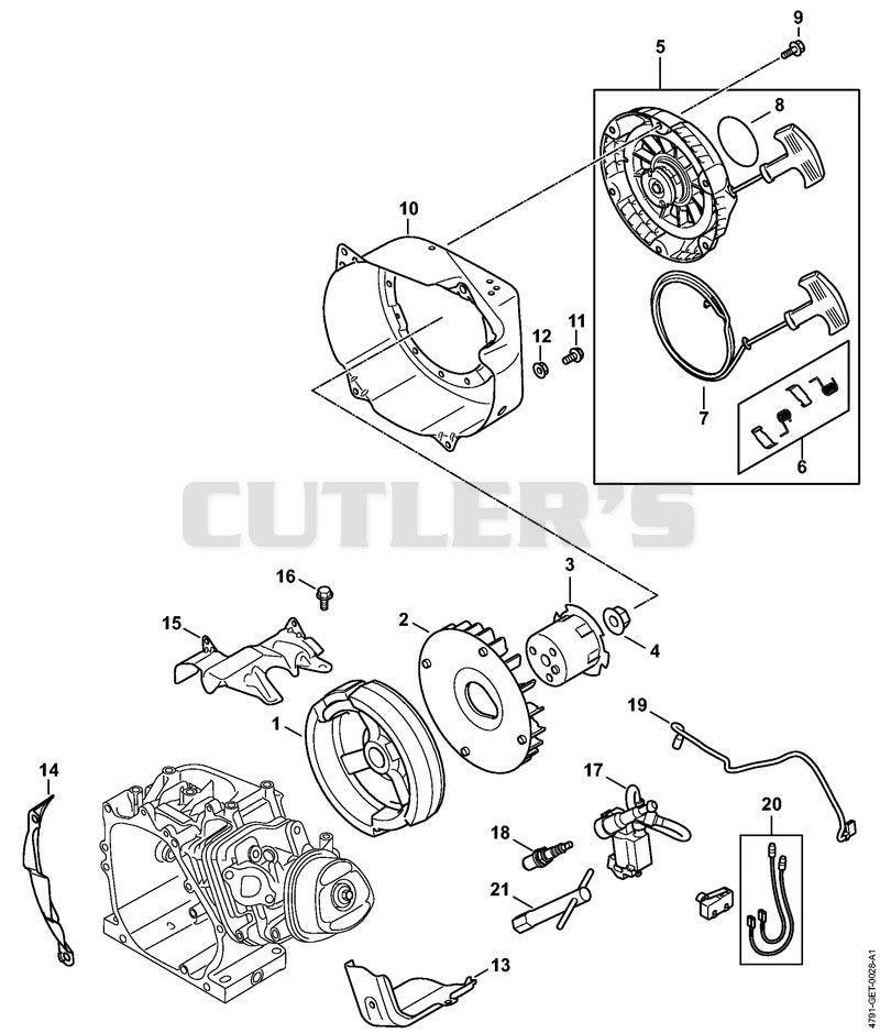 Ignition systems, Fly wheel, Rewind starter