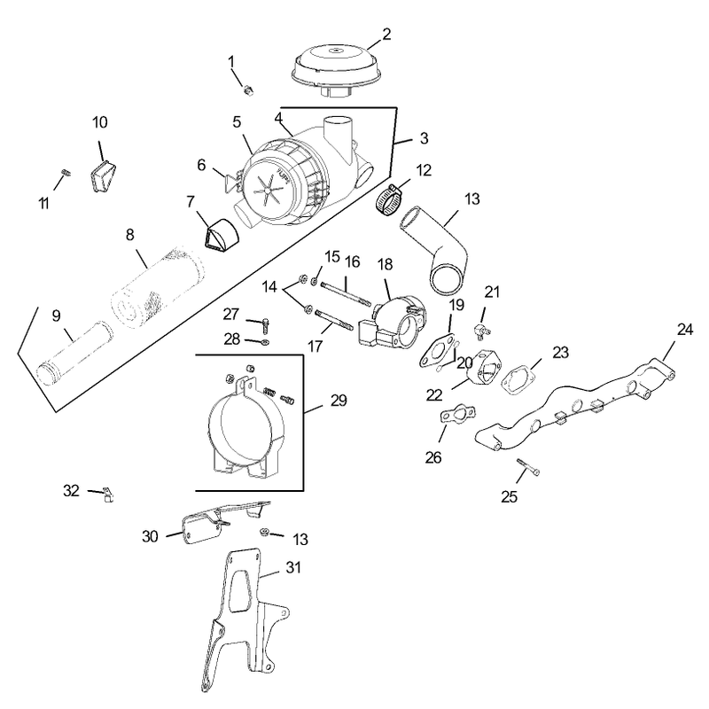 Air IntakeFiltration Assembly Kohler CV20S PRO 65593