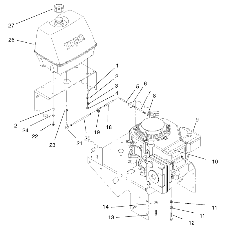 Engine and Fuel System Assembly