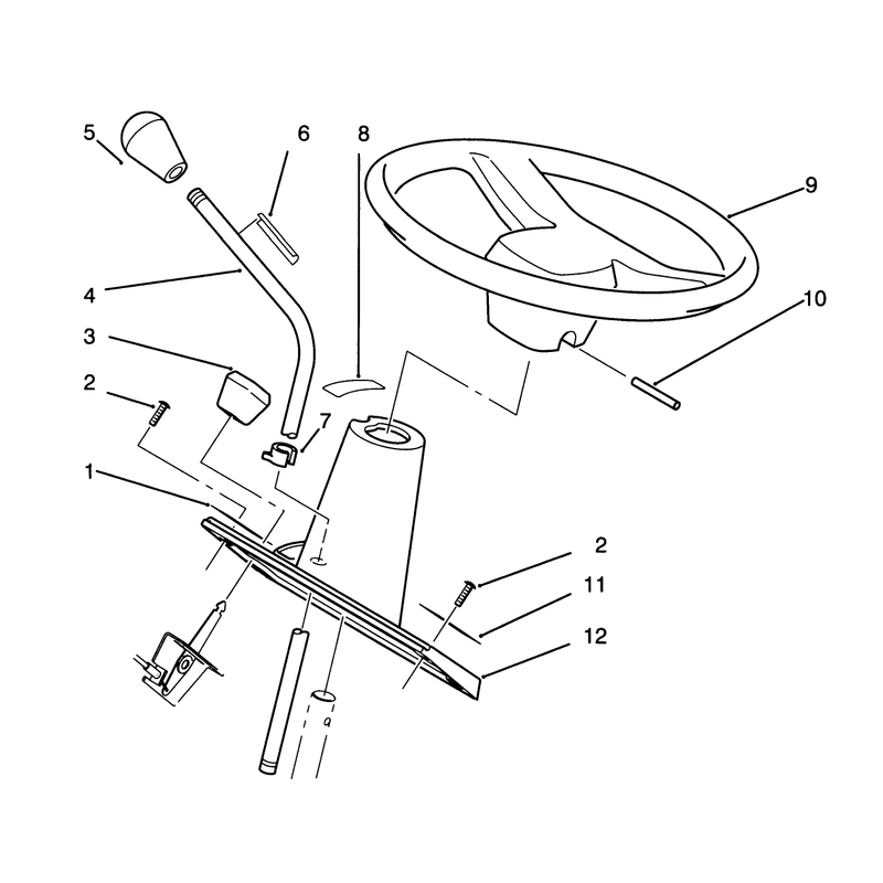 Steering Wheel and Console Assembly
