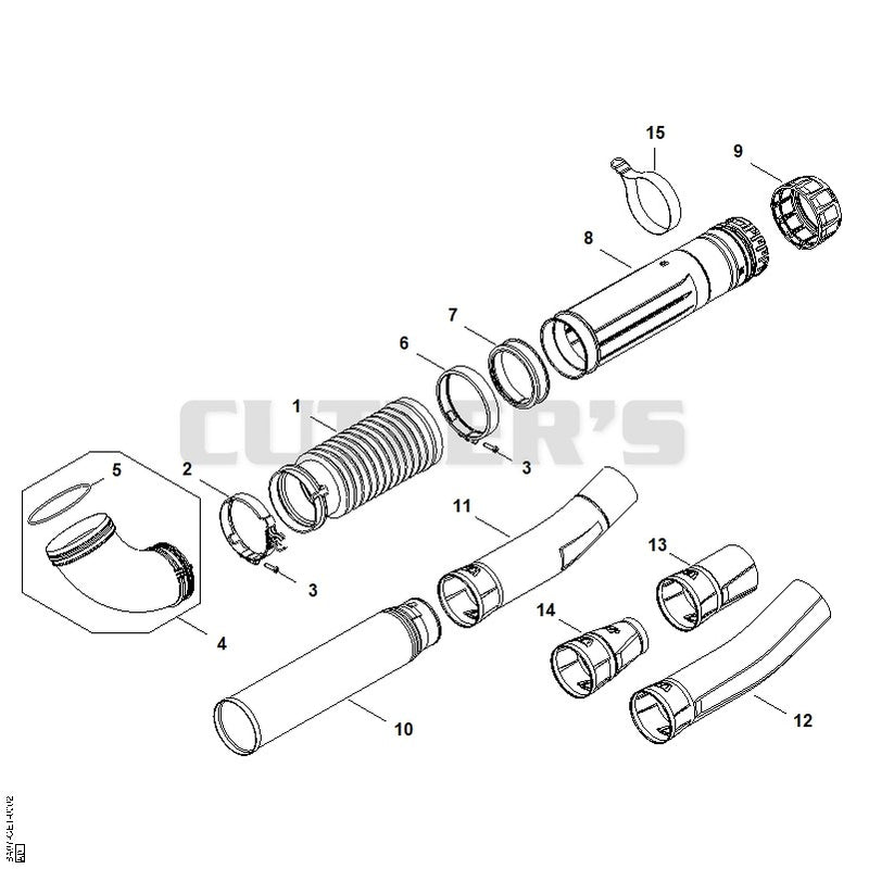 Pleated hose, Blower tube