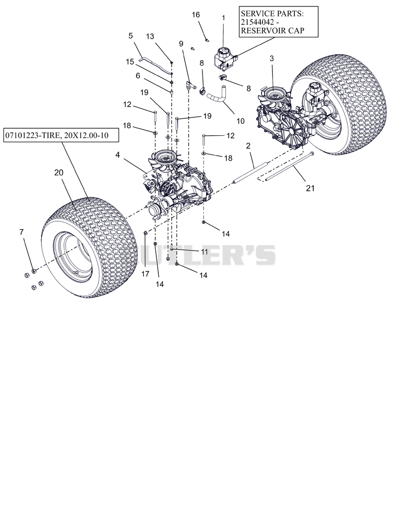 Rear Tires and Transaxles - 60"