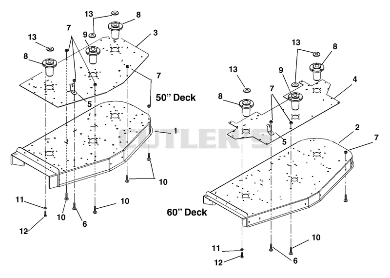 50" & 60" Deck And Spindles