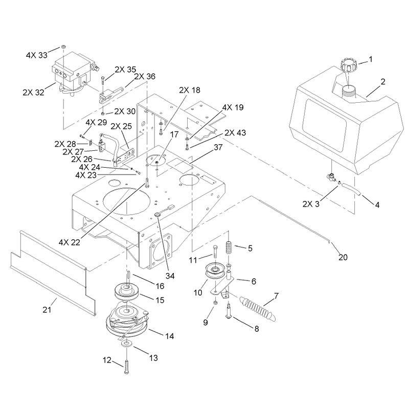Fuel Tank Hydro Pump and Power Take Off Assembly