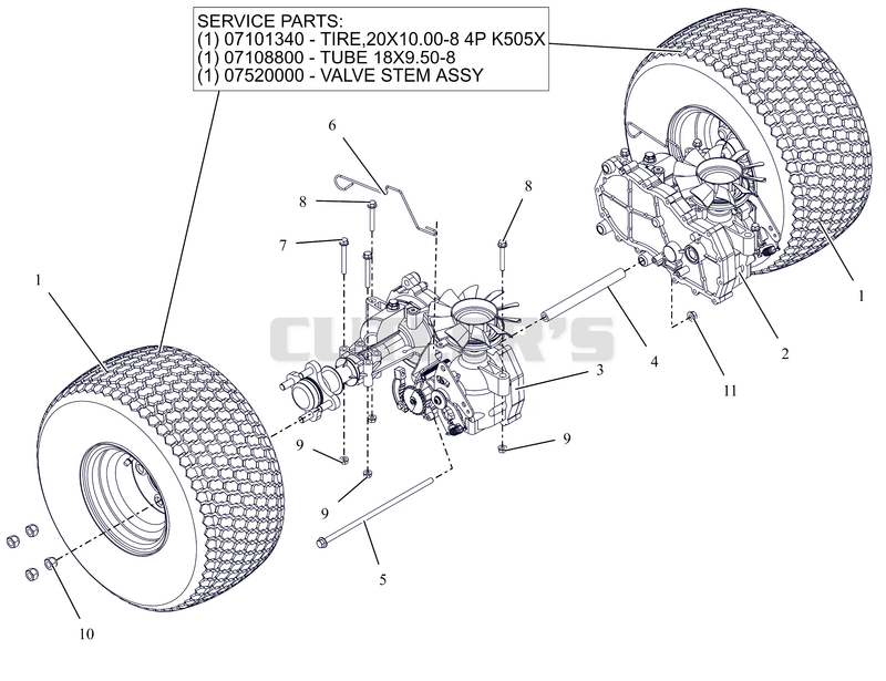 Rear Tire and Transaxles 48",52",60"