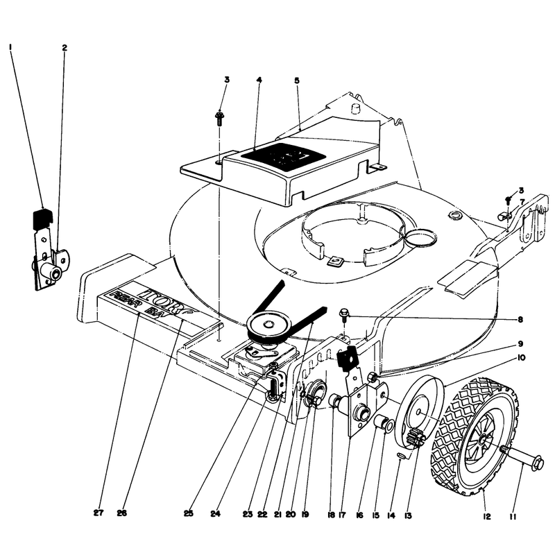 Front Wheel and Pivot Arm Assembly