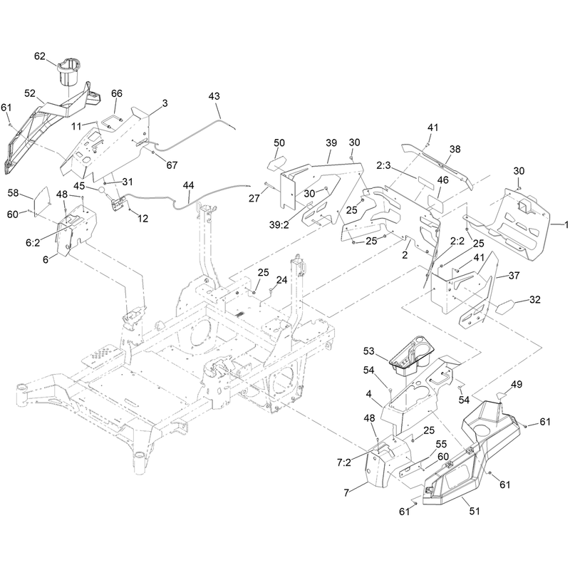 Throttle Cable and Guard Assembly