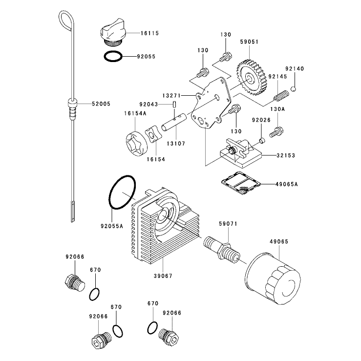Lubrication Equipment Assembly Kawasaki FH721D-AS05