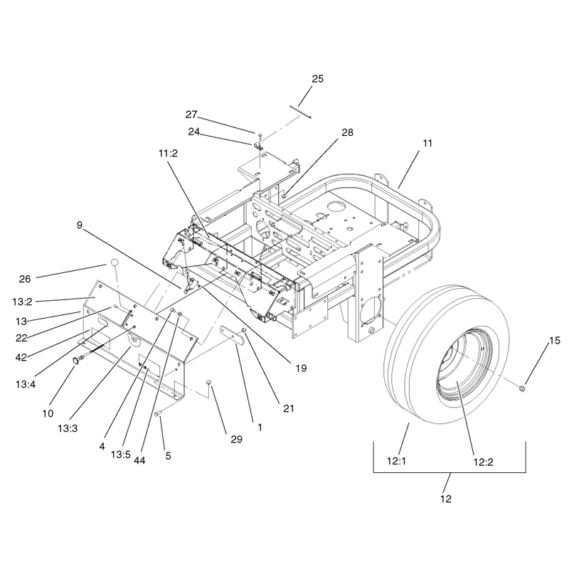 Rear Frame and Wheel Assembly