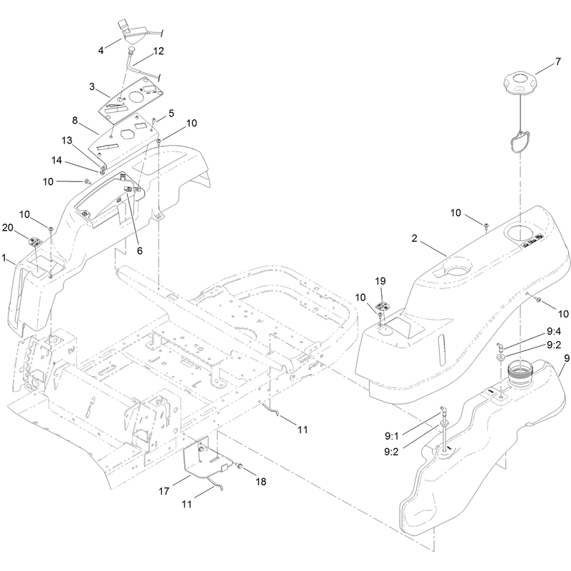 Body Styling and Fuel Tank Assembly