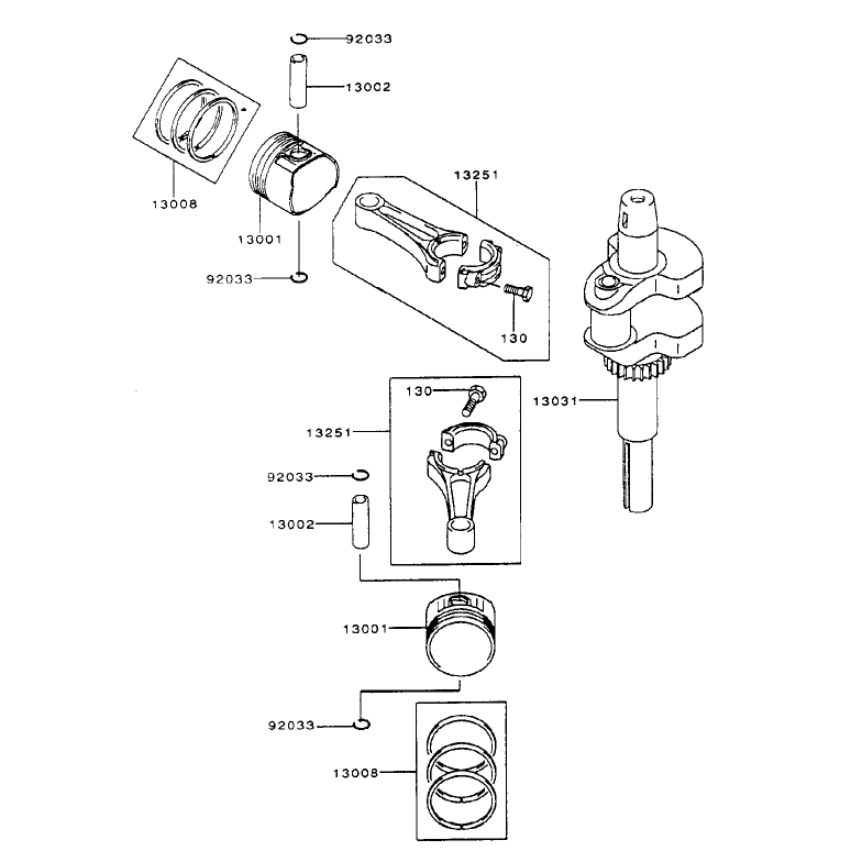 PistonCrankshaft Assembly Kawasaki FH500V-AS25