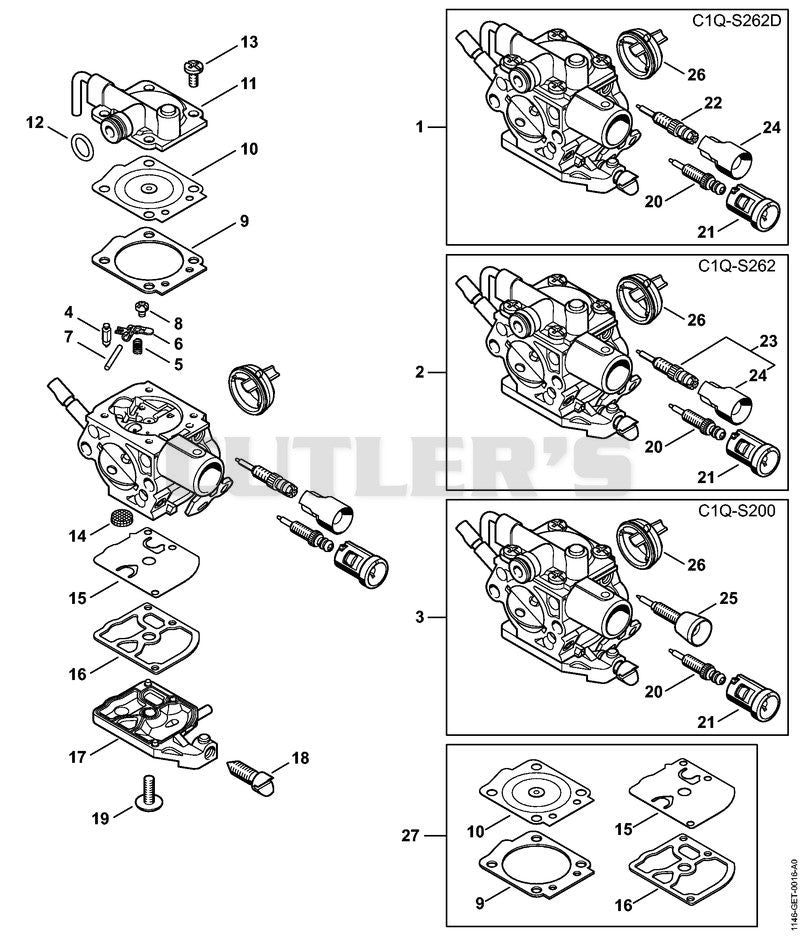 Carburetor C1Q-S262, C1Q-S200