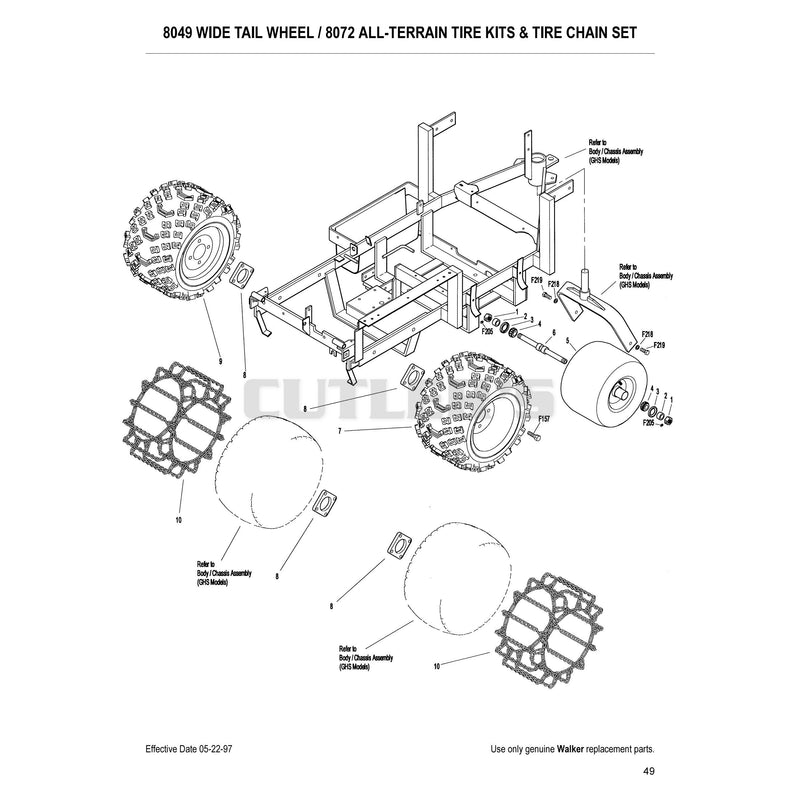 8049 Wide Tail Wheel 8072 All Terrain Tire Kits