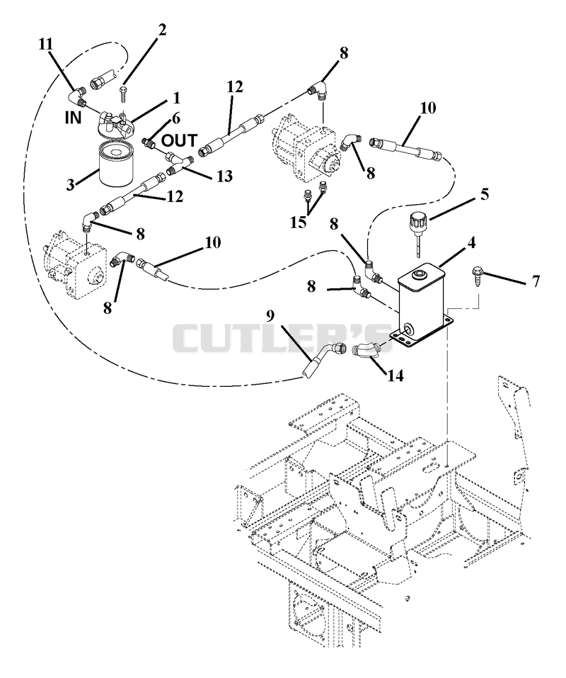 Hydraulic Tank, Filter, Pumps, & Hoses