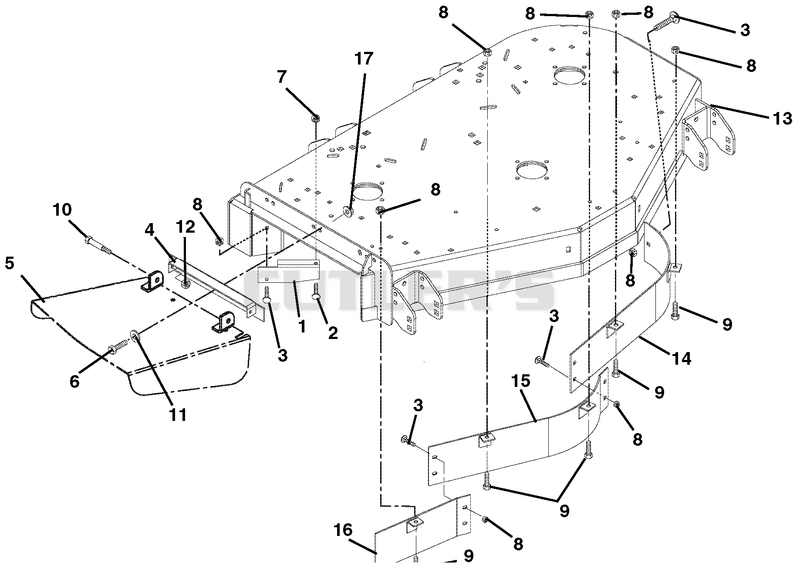 Deck, Discharge Chute And Baffles