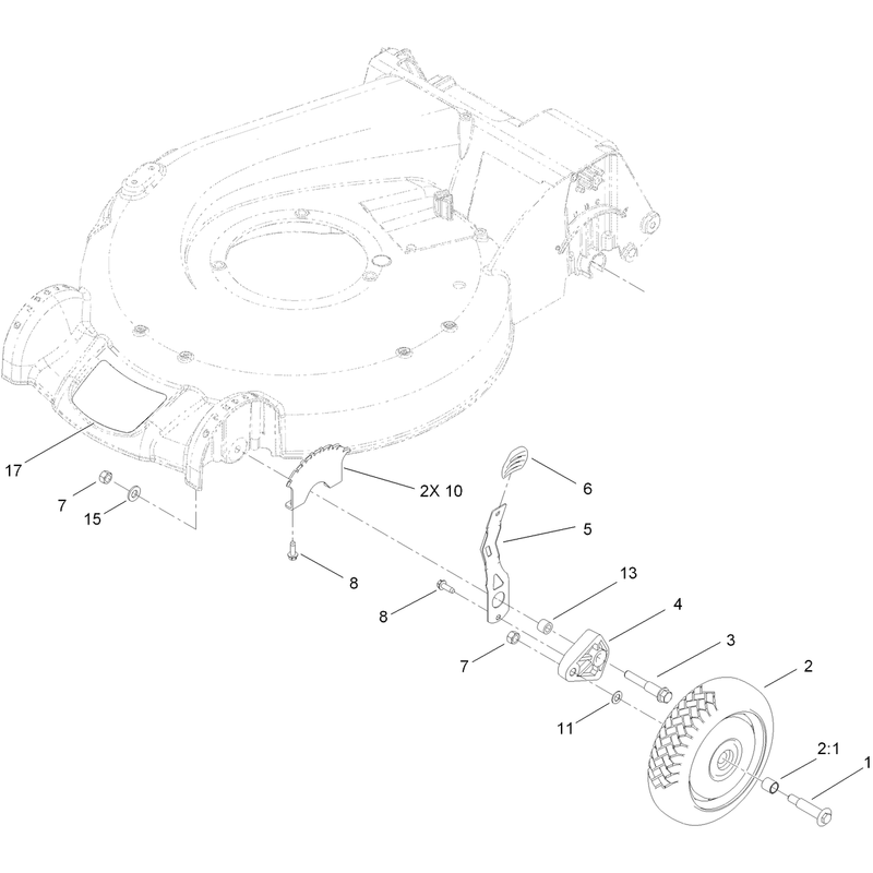 Front Wheel and Height of Cut Assembly