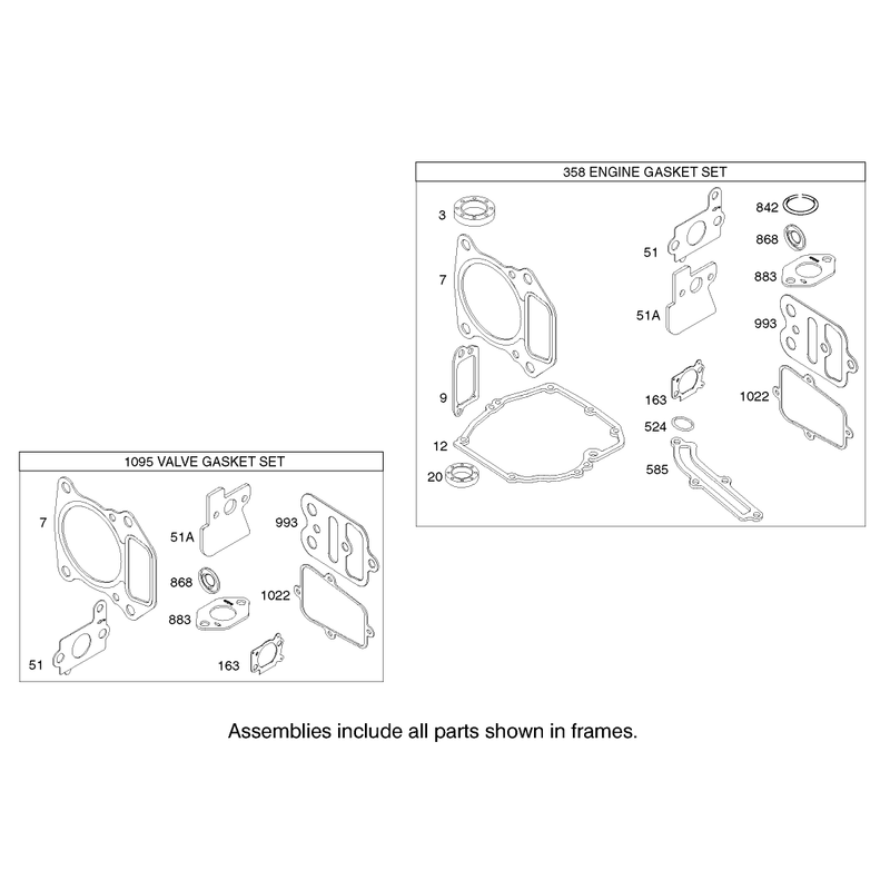 Gasket Assembly Engine Briggs and Stratton Model 122607-0116-E1