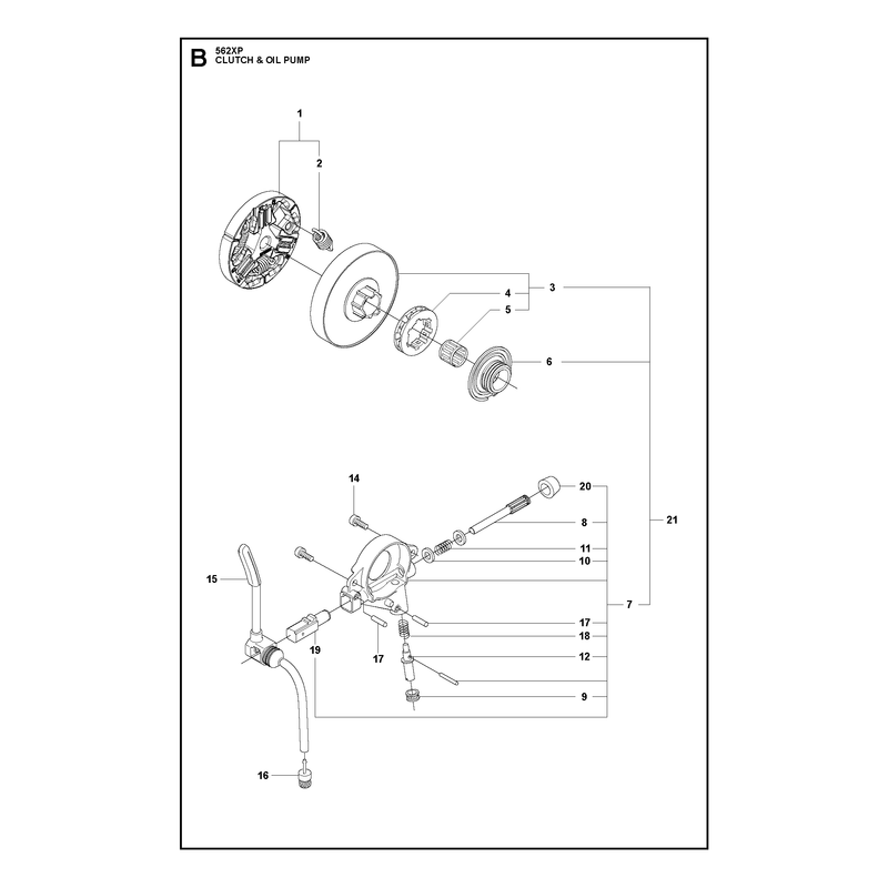 CLUTCH AND OIL PUMP