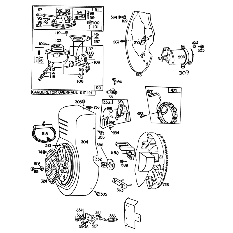 Briggs and Stratton Engine Briggs and Stratton Model No 326437-0630-01