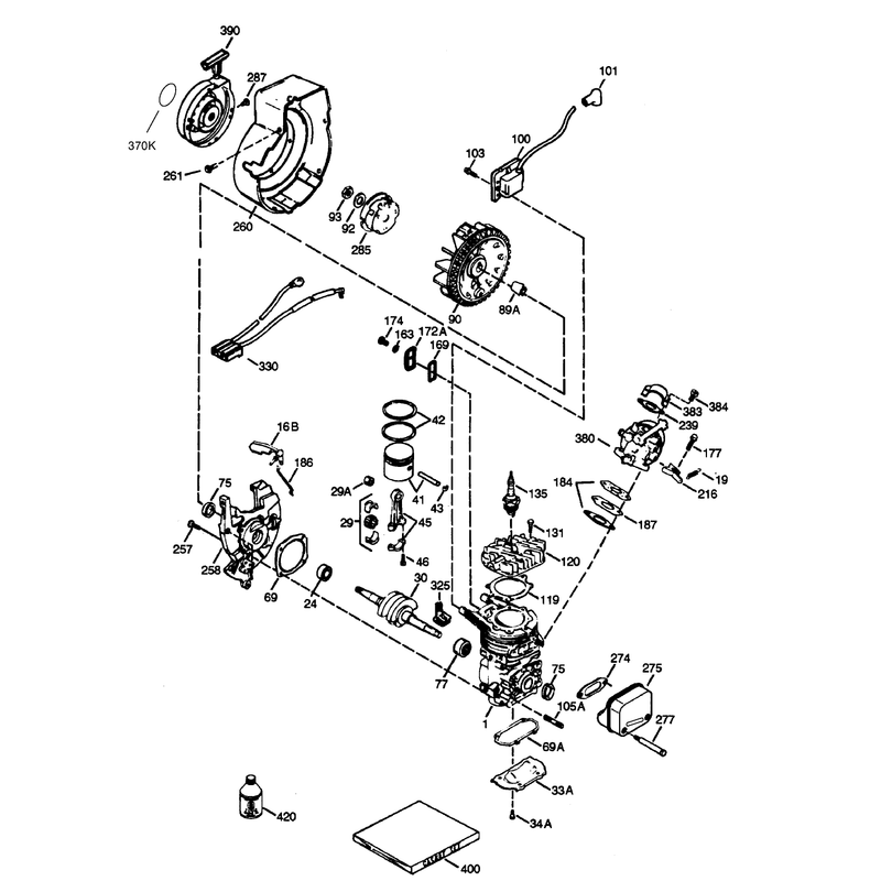 Engine Tecumseh Model No. Hsk635-1721a