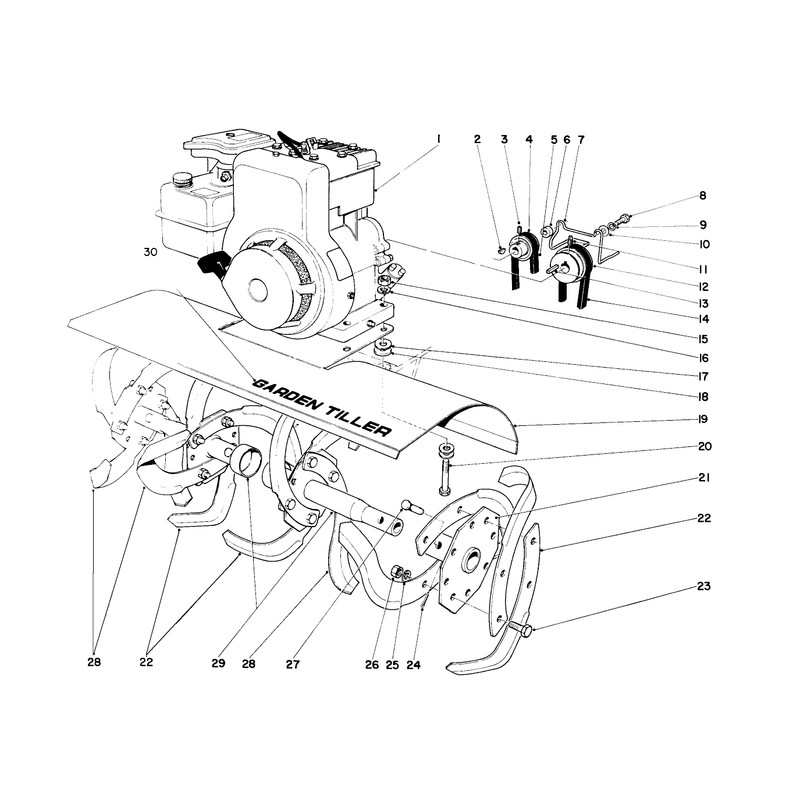 Tine And Engine Assembly