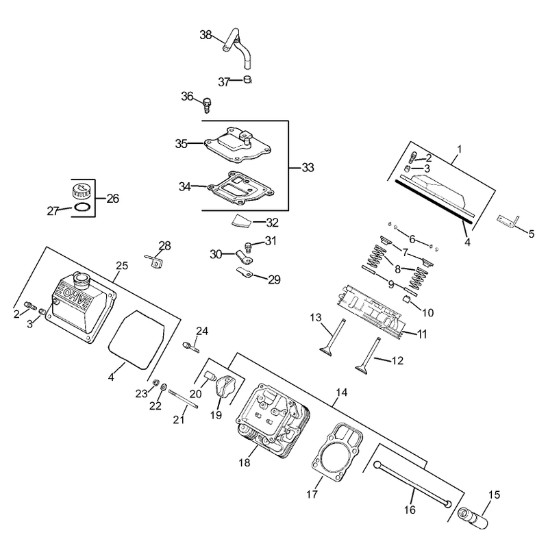 Group 4 HeadValveBreather Assembly Kohler CH23S-76569