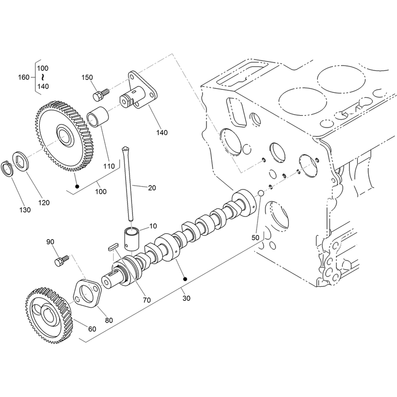 Camshaft and Idle Gear Shaft Assembly