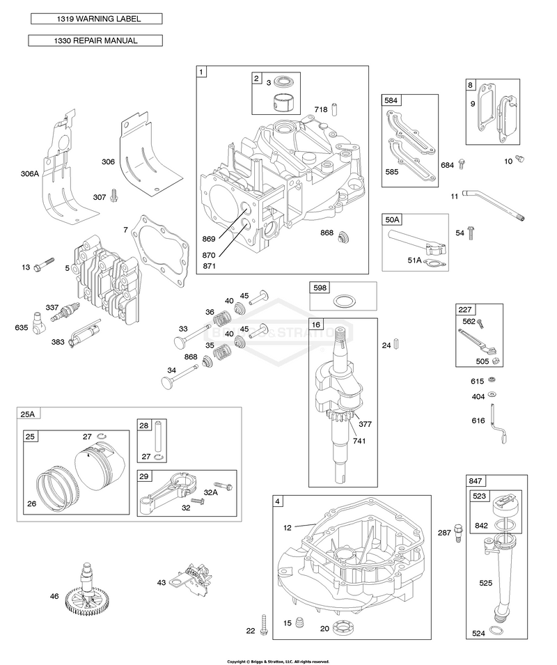 Camshaft, Crankshaft, Cylinder, Engine Sump, Lubrication, Piston Group, Valves