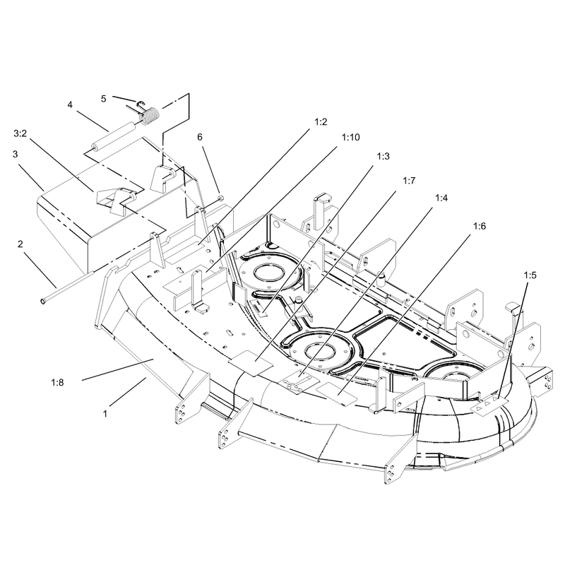 Deck and Deflector Assembly No 106-6565