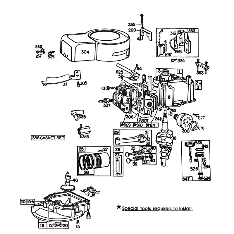 Engine Briggs and Stratton Model No 110908-1204-01
