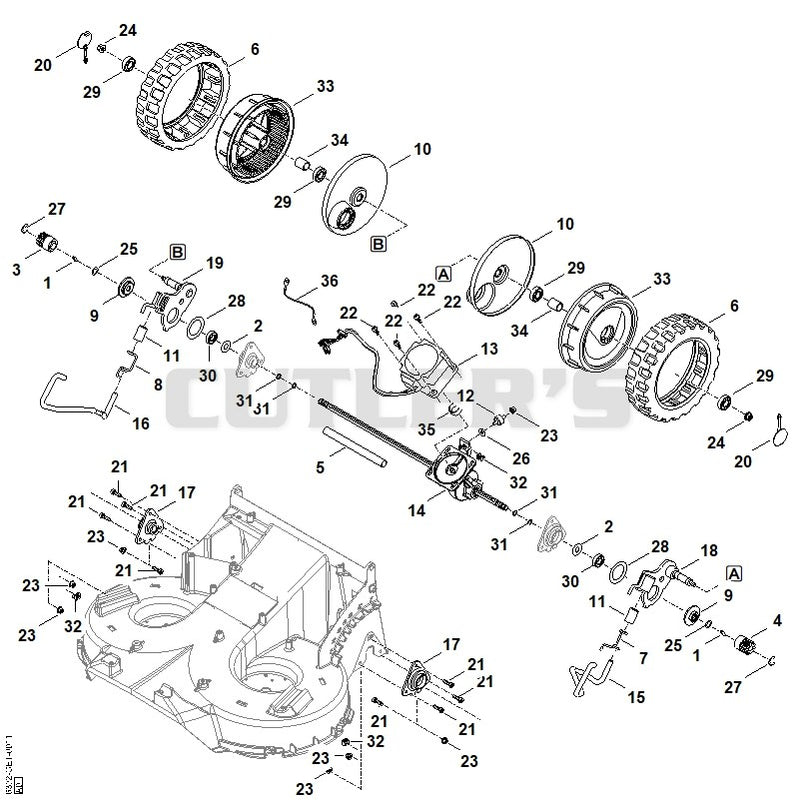 Rear height adjustment, drive
