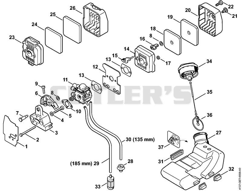 Air filter, Fuel tank