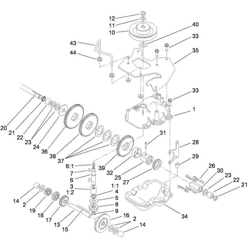 Gear Case Assembly No 109-3558