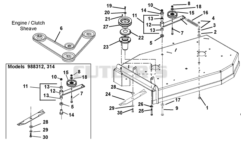 36" Belts, Idlers And Blades