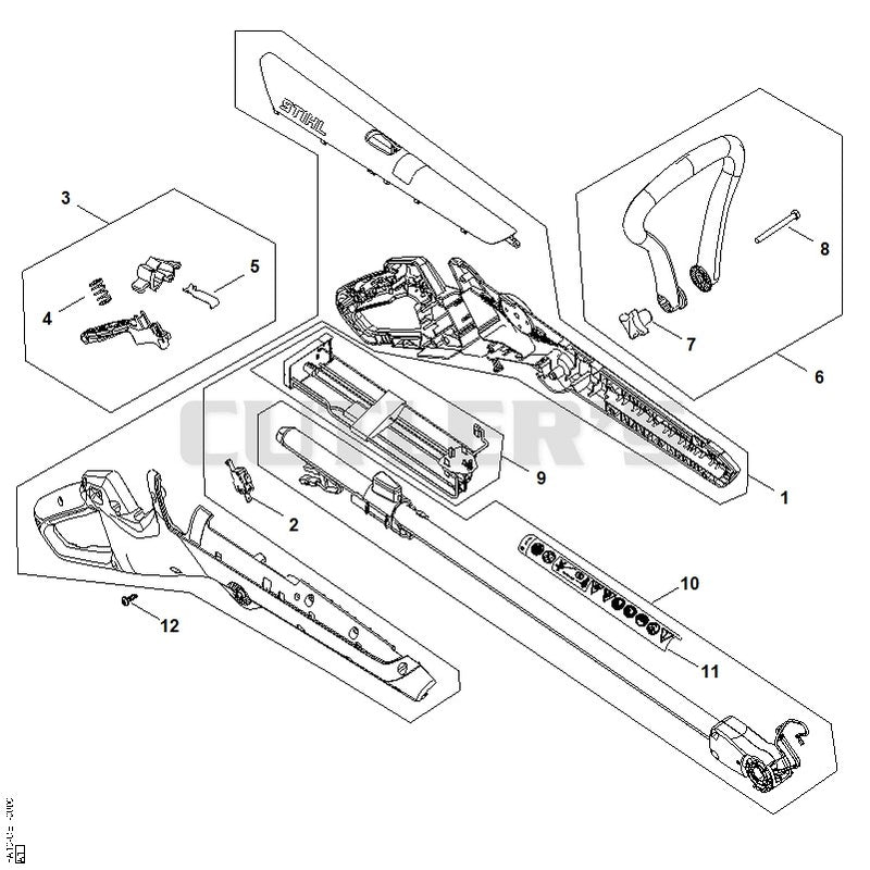 Handle housing, Drive tube assembly